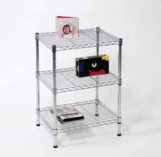 Scaffale Cromato con ripiani regolabili con 3 ripiani Misure L.45XP.35XH.61 cm