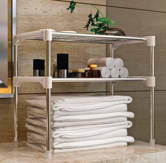 Scaffale realizzato con tubo in metallo 2  piani in metallo Misure 57x30x48 cm