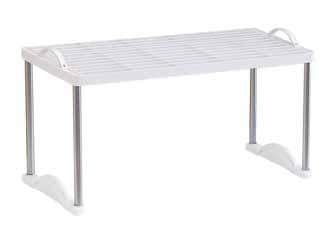 Scaffale Mensola 55x22,5x35,5 cm in Metallo e Plastica Silver/Bianco