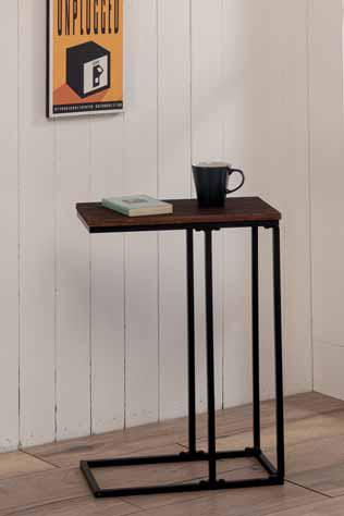 Tavolino Laterale da Divano Tavolo da caffè Supporto Piano D'appoggio in Legno Metallo Colore Nero 46x26x64cm