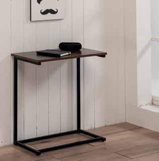 Tavolino / Scrivania Tavolo Porta Pc Computer Metallo Nero con piano di colore Noce 60x36x66cm