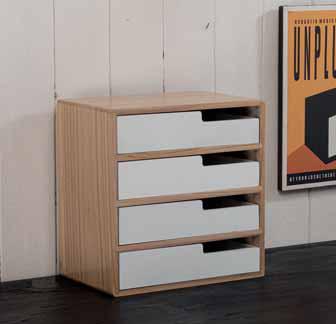 Cassettiera con Cassetti in Legno Paulownia e MDF