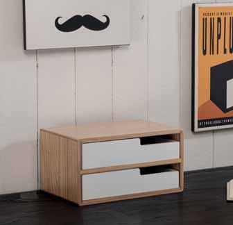 Cassettiera con Cassetti in Legno Paulownia e MDF