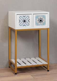 Consolle 2 Cassetti in Legno  Bianco 46x35x77 cm