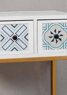 Consolle 2 Cassetti in Legno  Bianco 46x35x77 cm