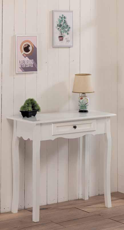 Consolle con 1 Cassetto in Legno 80x37x75 cm colore Bianco