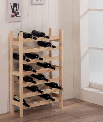 Cantinetta portabottiglie di vino realizzata in legno massello non verniciato Spessore 18mm