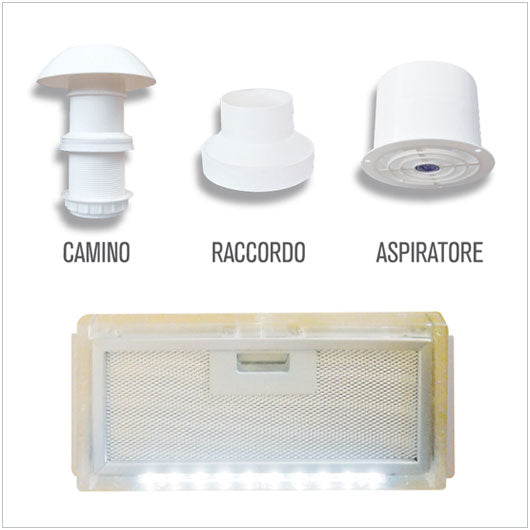 LUX162 Kit cappa aspirante 12V con luce led