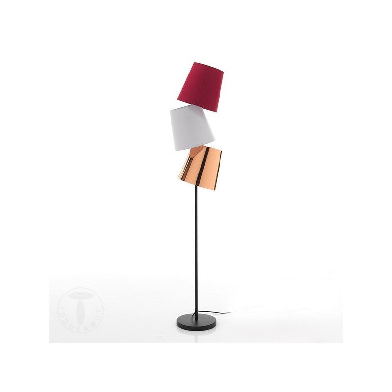 Lampada da terra lampada a 3 luci realizzati in tessuto colorato