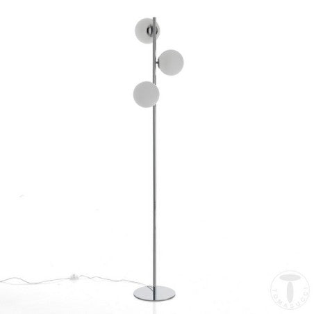 Lampada da terra in acciaio cromato