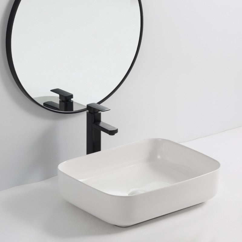Lavabo da appoggio in ceramica 50x39x13 cm. bianco