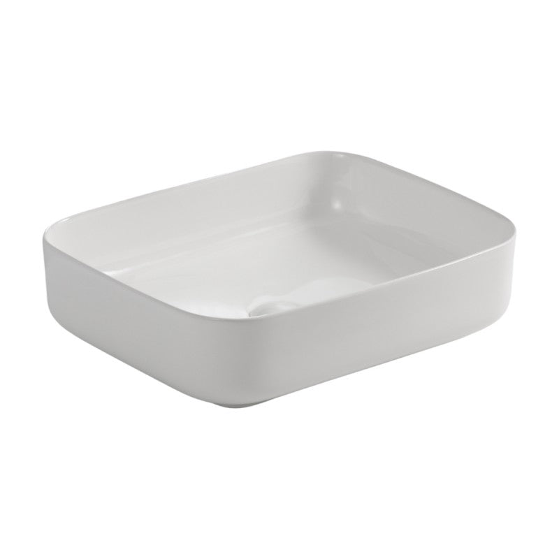 Lavabo da appoggio in ceramica 50x39x13 cm. bianco