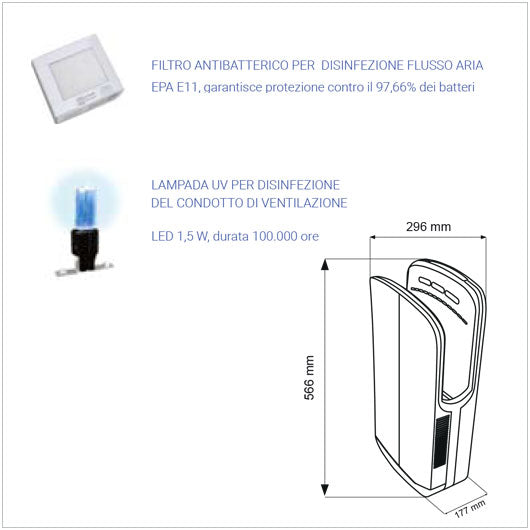 LUX-OSTRIA Asciugamani da parete filtro