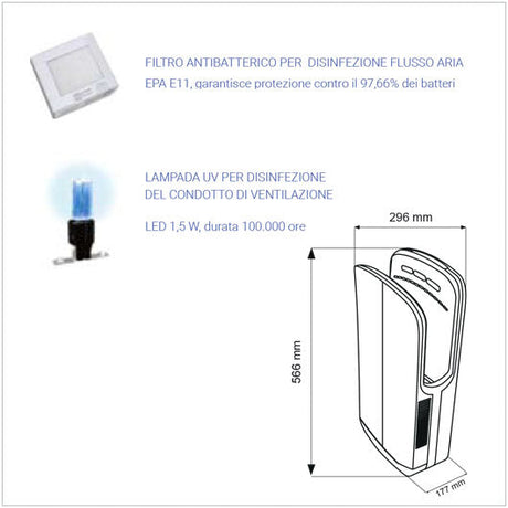 LUX-OSTRIA Asciugamani da parete filtro