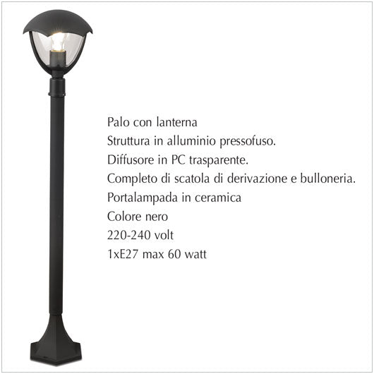 Palo con lanterna da esterno - Illuminazione per esterni - scheda tecnica