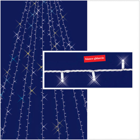 Stringhe luminose flashing Led bianco ghiaccio ideali per addobbi natalizi