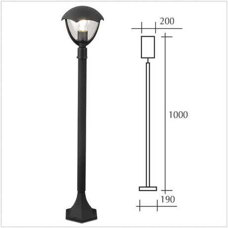 Palo con lanterna da esterno - Illuminazione per esterni - Dimensioni