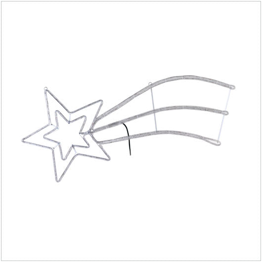 Sagoma luminosa natalizia a forma di stella cometa.