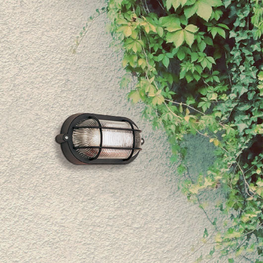 Plafoniera Turtle Ovale con Griglia - Attacco lampadina E27 – 60W Max -Impermeabile IP44 - Ideale per montaggio all’esterno modello tartaruga