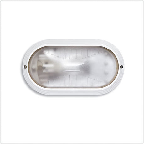 Plafoniera Gaia Ovale Struttura in policarbonato Bianco