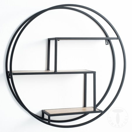 Mensola da parete realizzata con metallo verniciato Nero opaco