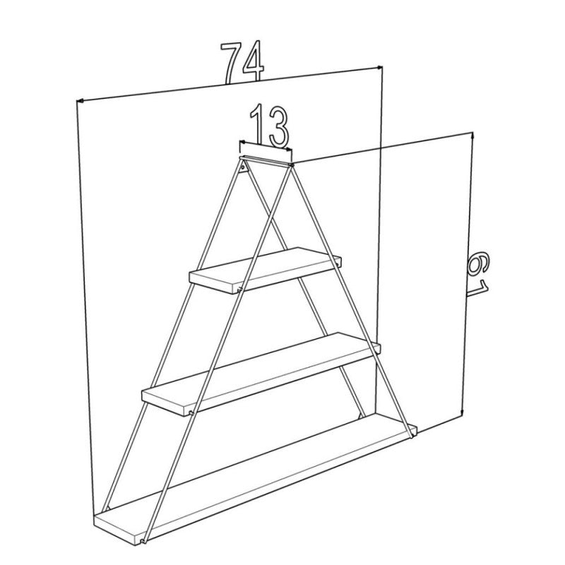 Mensola triangolare 3 ripiani bianco
