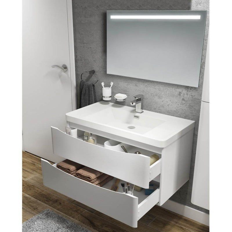 Mobile bagno sospeso bianco lucido 90x48x55