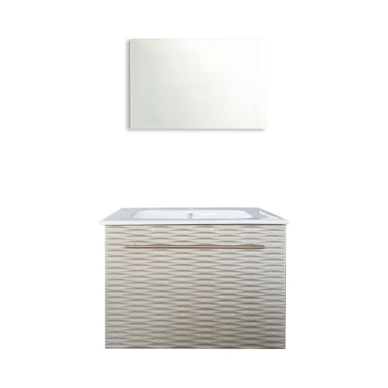 Mobile bagno 1 cassetto con frontale ondulato