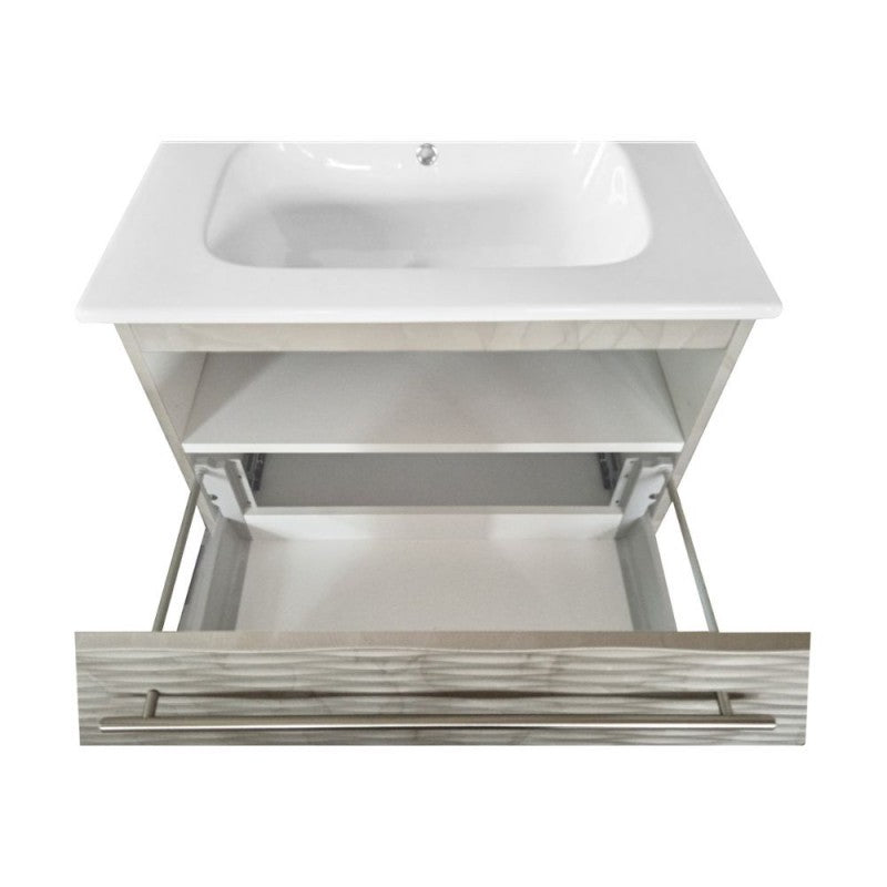 Mobile bagno 1 cassetto con frontale ondulato