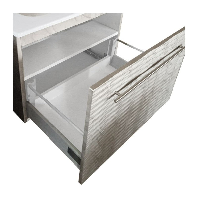 Mobile bagno 1 cassetto con frontale ondulato