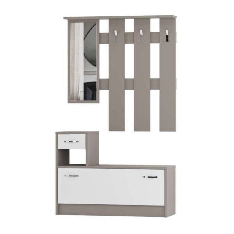 Mobile ingresso con specchio bianco light mocha