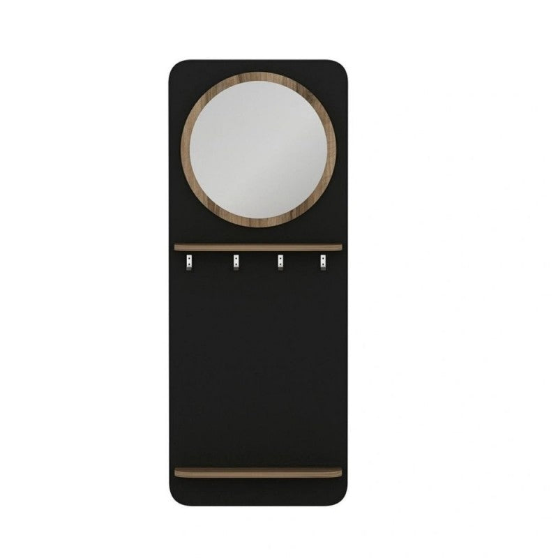 Mobile ingresso nero con specchio e appendiabiti Slimingresso