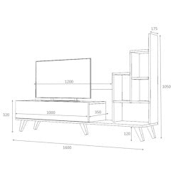 Mobile porta tv con libreria  bianco