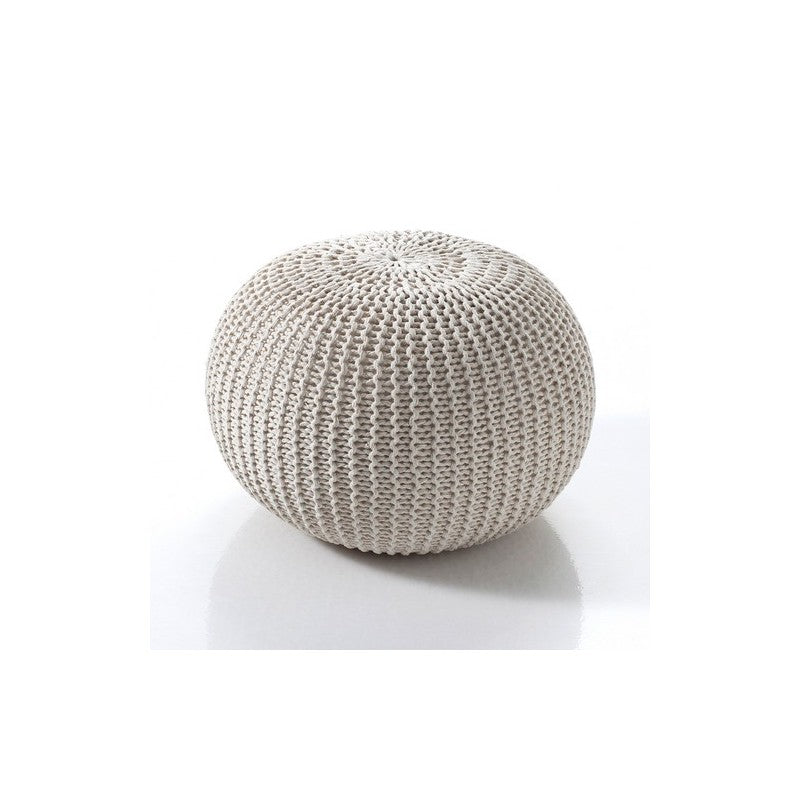 Pouf in tessuto rivestimento 100% cotone di colore Panna