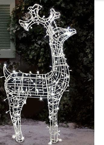 Renna 3D con stringa luminosa H.120cm