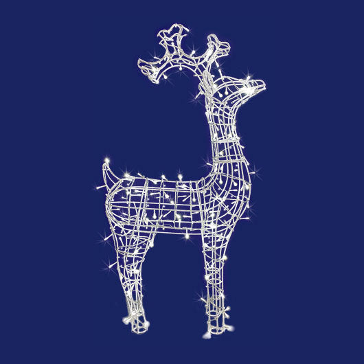 Renna 3D con stringa luminosa H.120cm