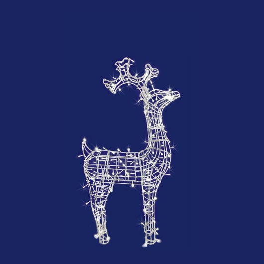 Renna 3D con stringa luminosa H.90cm