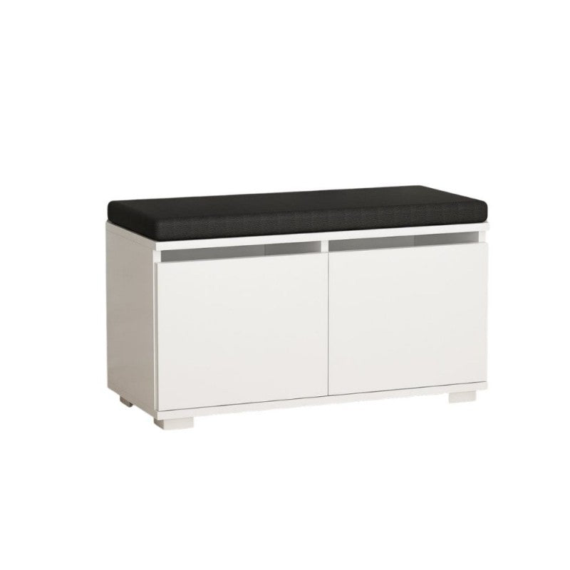 Scarpiera con pouff bianco nero Misure 80x35x42cm