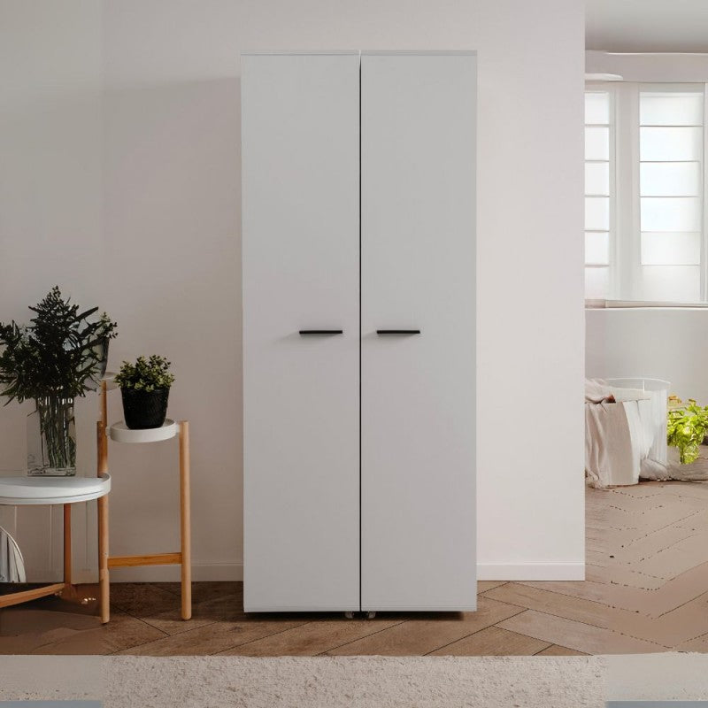 Scarpiera con 2 ante e 5 scomparti colore bianco