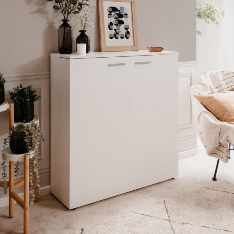 Scarpiera Satos bianca 2 ante e 8 ripiani