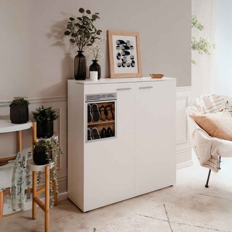 Scarpiera Satos bianca 2 ante e 8 ripiani