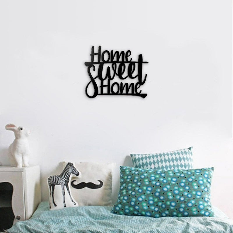 Scritta decorativa home sweet home nero 40x33 cm