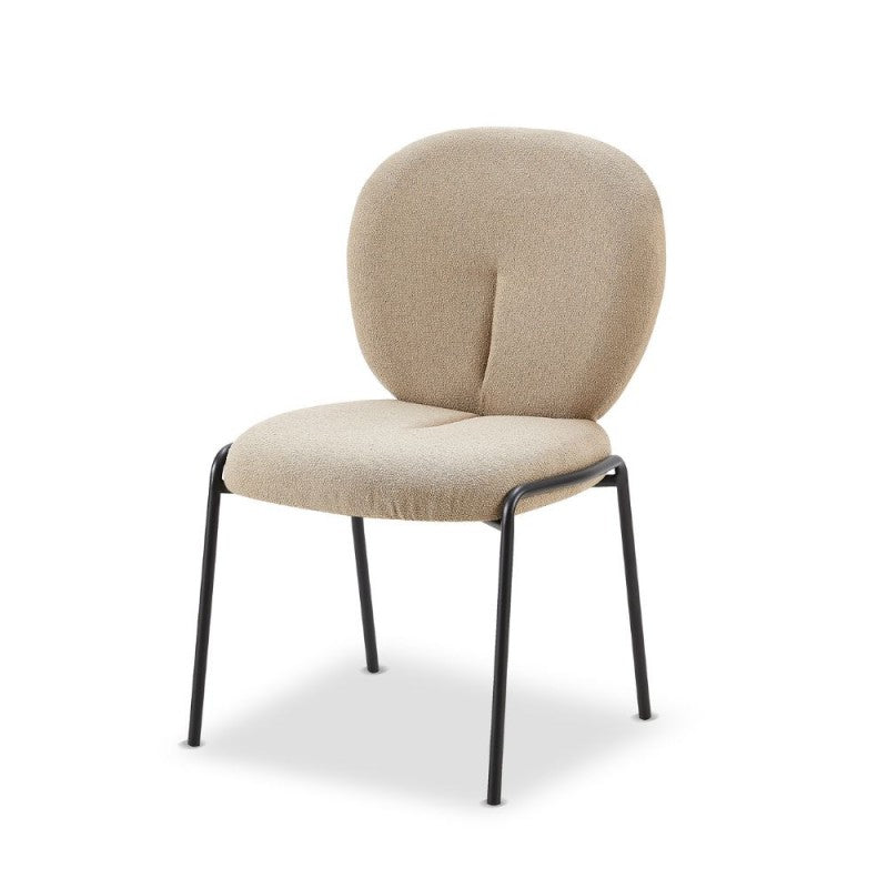 Sedia da pranzo in tessuto teddy - Set 02 Pezzi