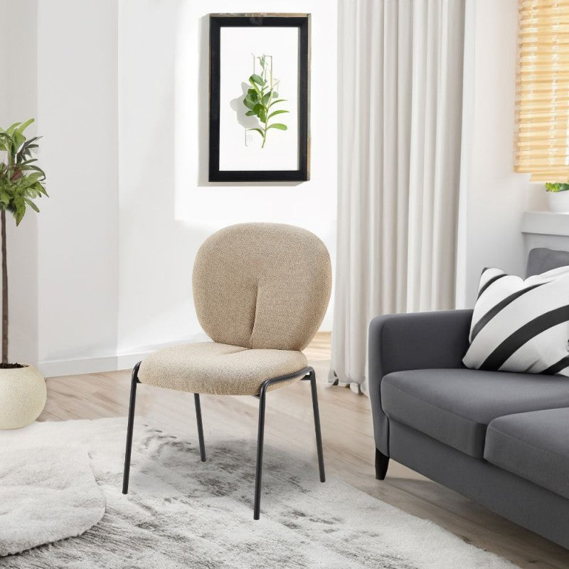 Sedia da pranzo in tessuto teddy - Set 02 Pezzi