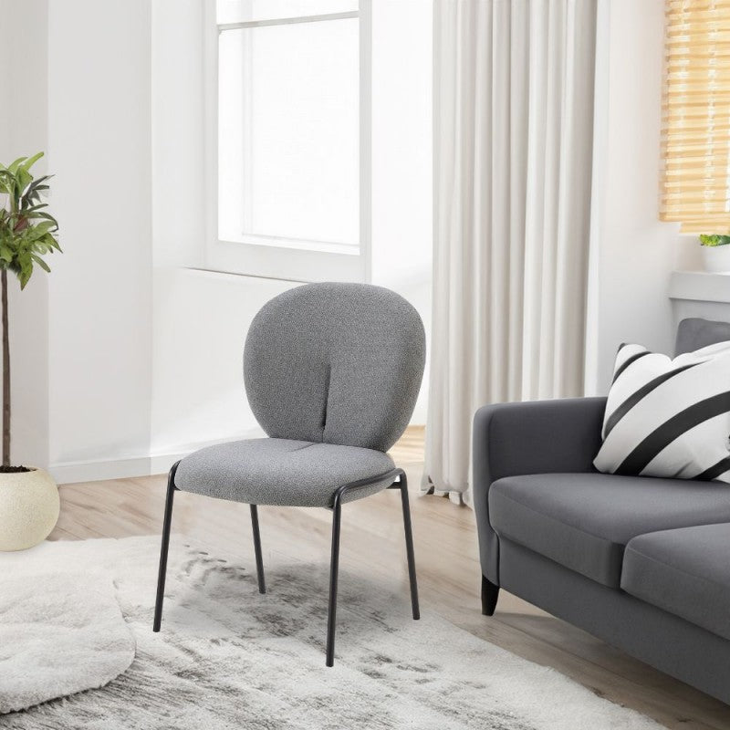 Sedia da pranzo in tessuto teddy - Set 02 Pezzi