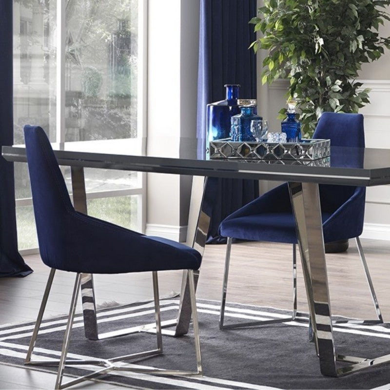 Sedia tessuto blu parliament Set 2 pezzi .