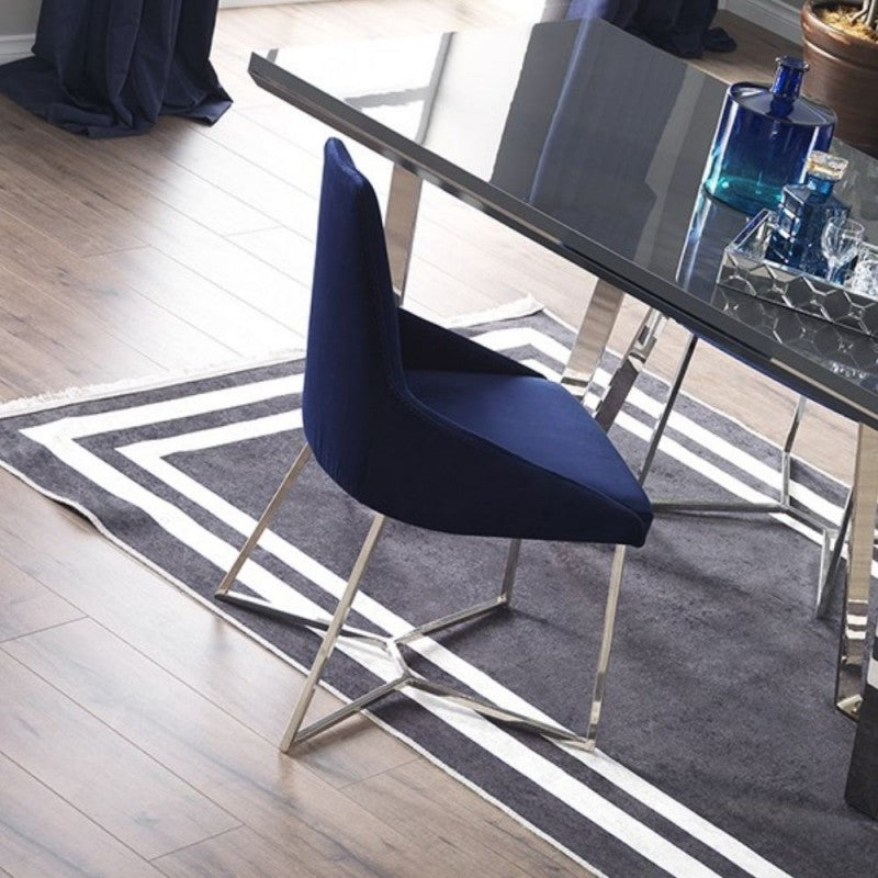 Sedia tessuto blu parliament Set 2 pezzi .