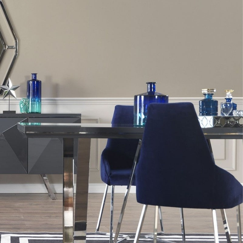 Sedia tessuto blu parliament Set 2 pezzi .