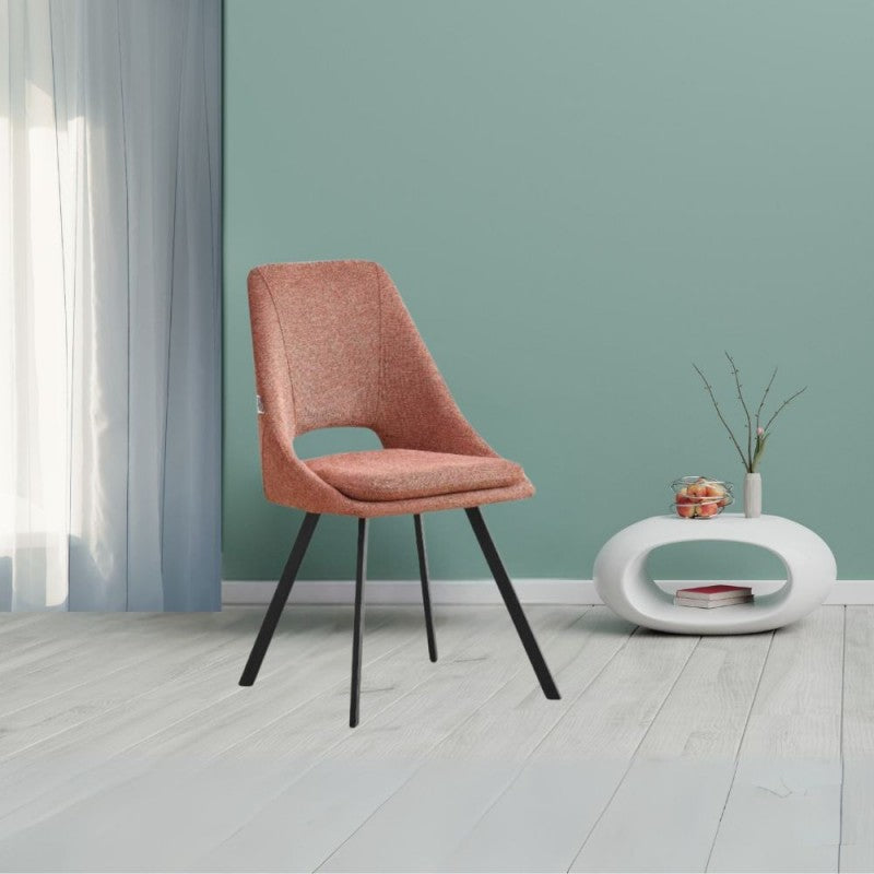 Sedia imbottita Blauss in tessuto salmone Set 2 Pezzi