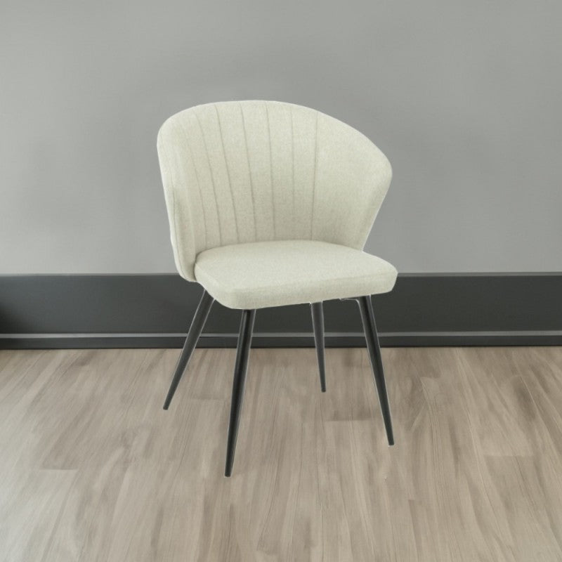 Sedia tessuto e piedi metallo nero - Set da 2 pezzi